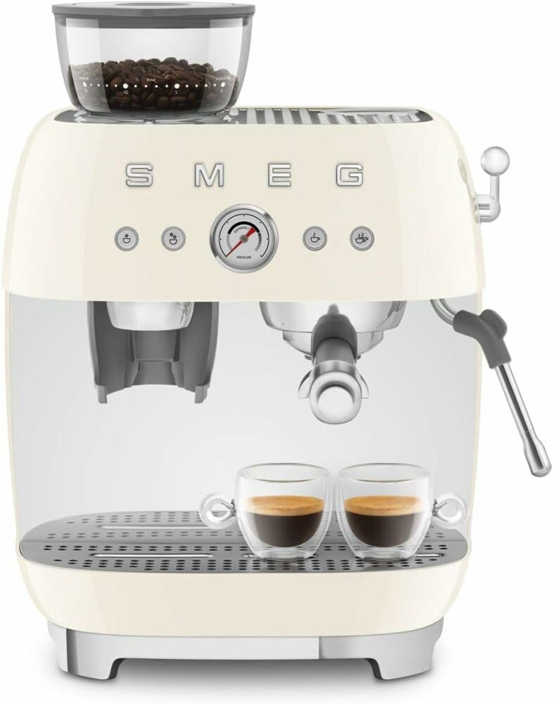 Smeg Selection EGF03CREU 50'S Style Macchina per caffè espresso manuale - panna lucido
