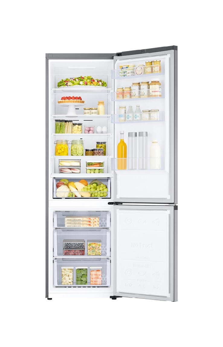 Samsung RB38C600DSA/EF EcoFlex Ai Frigorifero con congelatore a libera installazione cm. 60 h. 203 - lt. 390 - silver