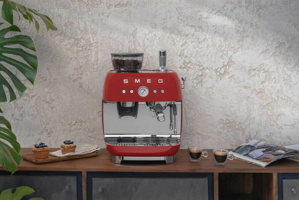 Smeg Selection EGF03RDEU 50'S Style Macchina per caffè espresso manuale - rosso lucido