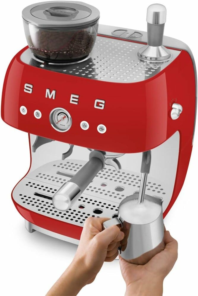 Smeg Selection EGF03RDEU 50'S Style Macchina per caffè espresso manuale - rosso lucido