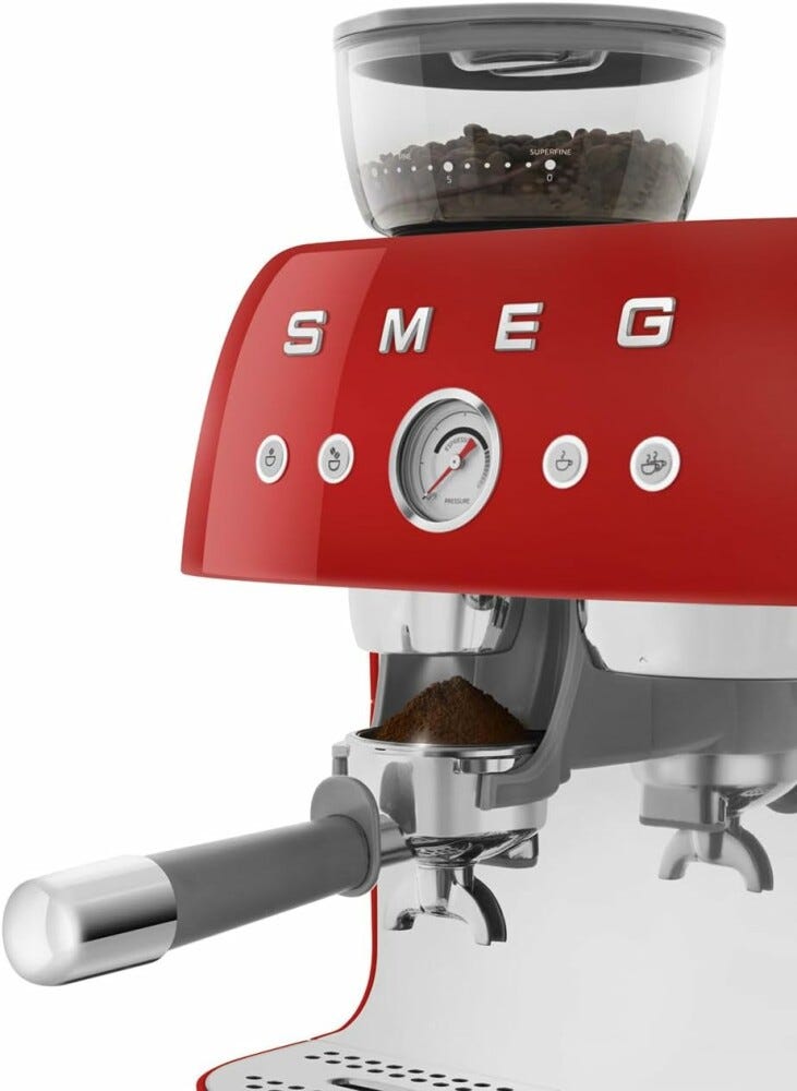 Smeg Selection EGF03RDEU 50'S Style Macchina per caffè espresso manuale - rosso lucido