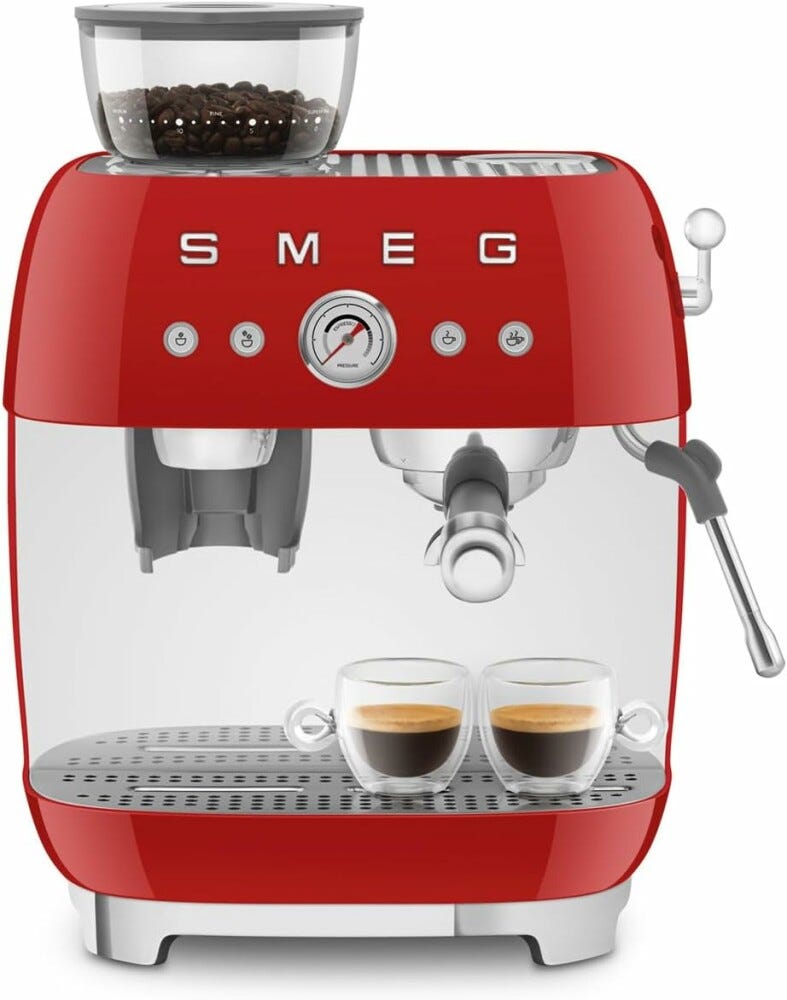 Smeg Selection EGF03RDEU 50'S Style Macchina per caffè espresso manuale - rosso lucido