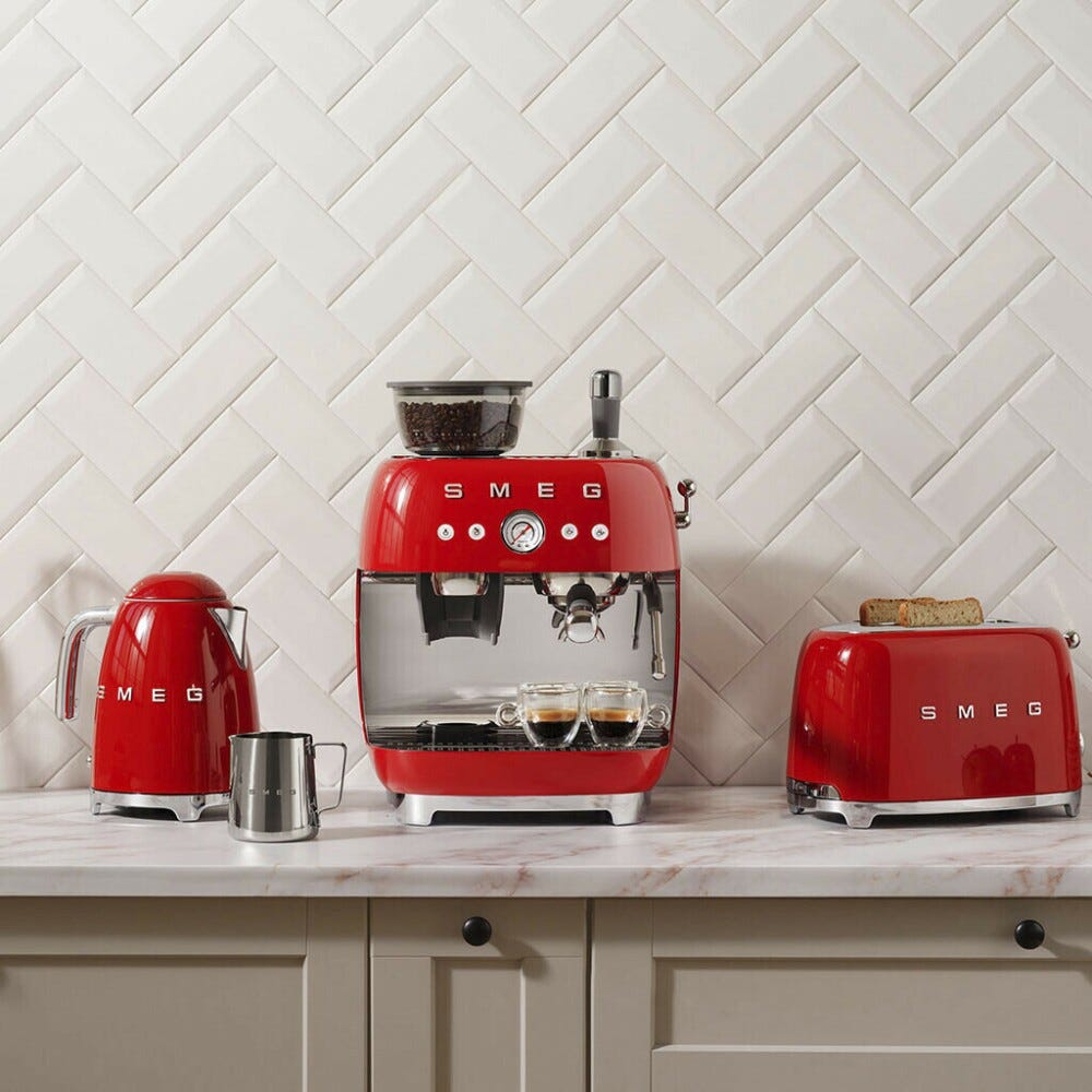 Smeg Selection EGF03RDEU 50'S Style Macchina per caffè espresso manuale - rosso lucido