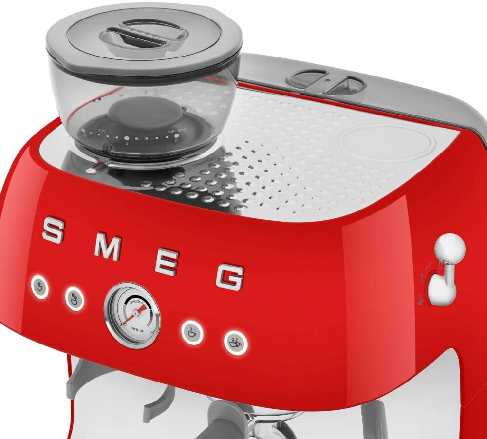 Smeg Selection EGF03RDEU 50'S Style Macchina per caffè espresso manuale - rosso lucido