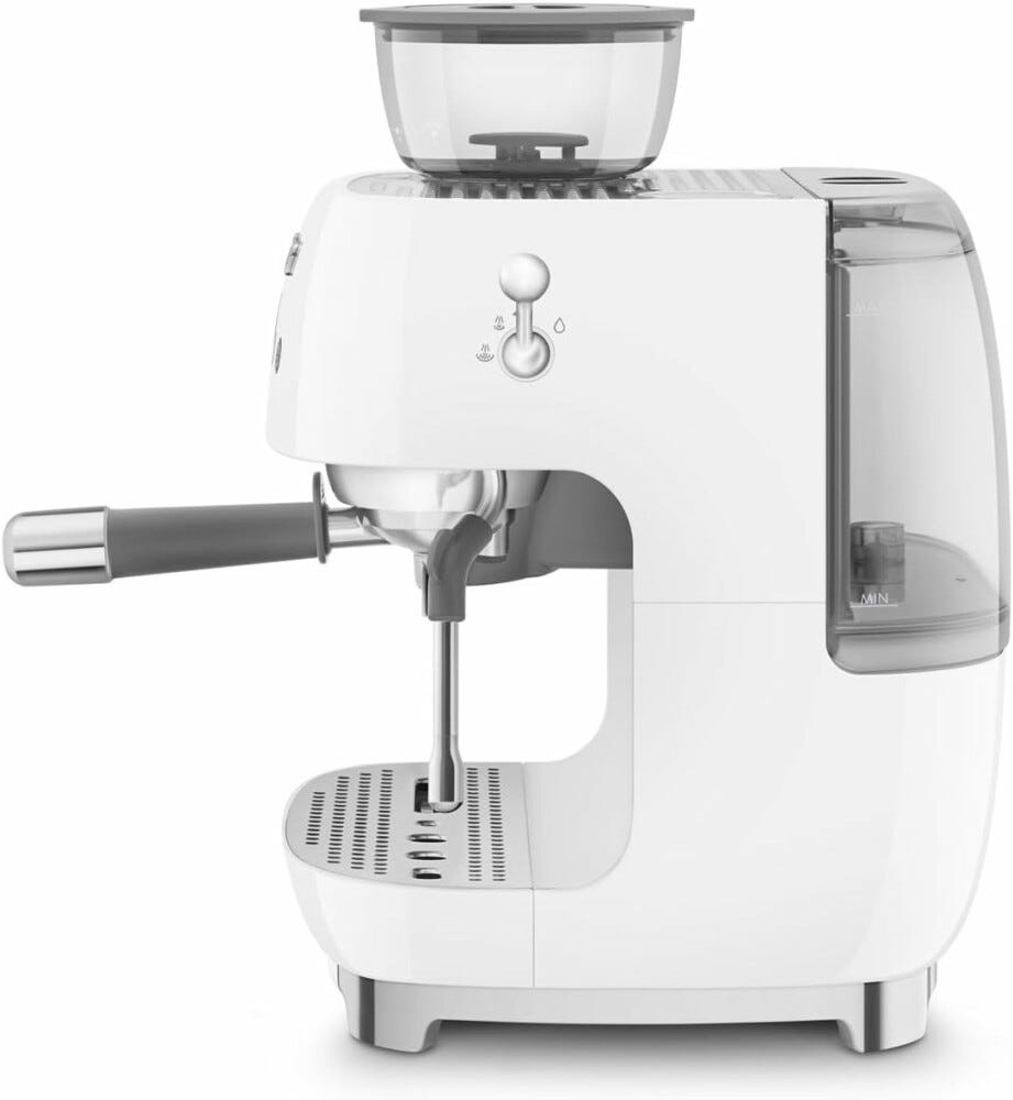 Smeg Selection EGF03WHEU 50'S Style Macchina per caffè espresso manuale - bianco lucido