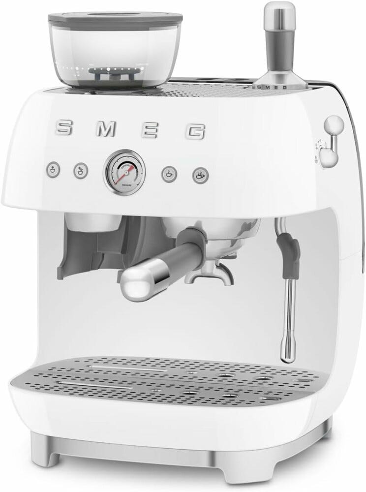 Smeg Selection EGF03WHEU 50'S Style Macchina per caffè espresso manuale - bianco lucido