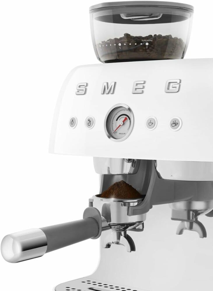 Smeg Selection EGF03WHEU 50'S Style Macchina per caffè espresso manuale - bianco lucido