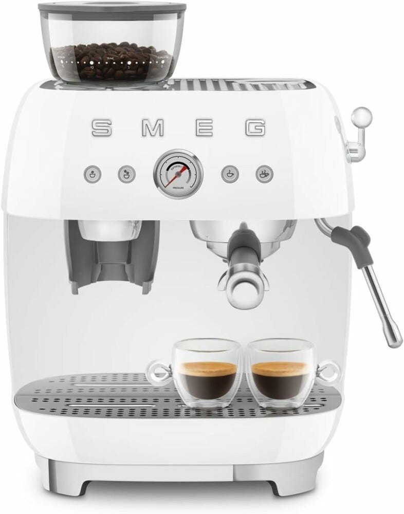 Smeg Selection EGF03WHEU 50'S Style Macchina per caffè espresso manuale - bianco lucido