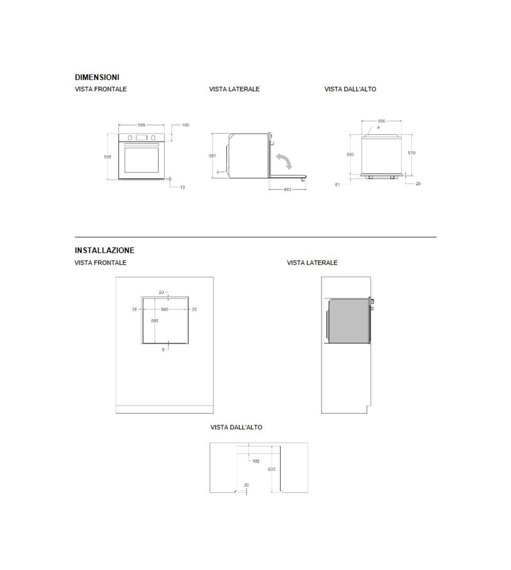 Bertazzoni FMOD6093ESB1 Modern Forno multifunzione cm. 60 - nero