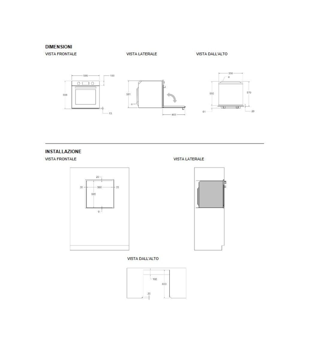 Bertazzoni FMOD6093ESB1 Modern Forno multifunzione cm. 60 - nero