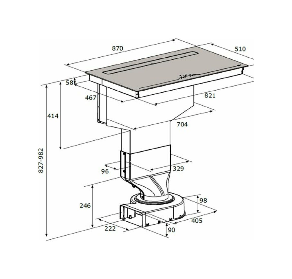 Bertazzoni P904IBH2M30NT Modern Piano cottura induzione cm. 87 con cappa integrata da 614 m3/h - vetroceramica nero