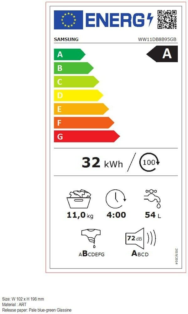 Samsung WW11DB8B95GBU3 BESPOKE AI™ Lavatrice cm. 60 - capacità 11 kg - nero