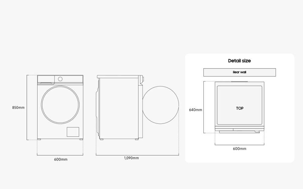 Samsung WD11DB7B85GBU3 Lavasciuga cm. 60 - lavaggio 11 kg - asciugatura 6 kg - nero