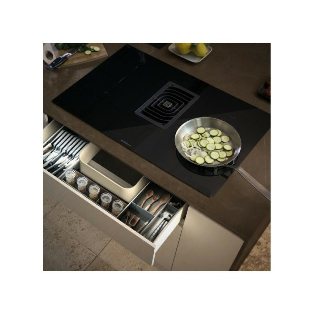 Faber GALILEO SMART BK F830 + KIT LL H80 Piano cottura induzione cm. 83 con cappa integrata da 700 m3/h + kit filtrante incluso - vetroceramica nero