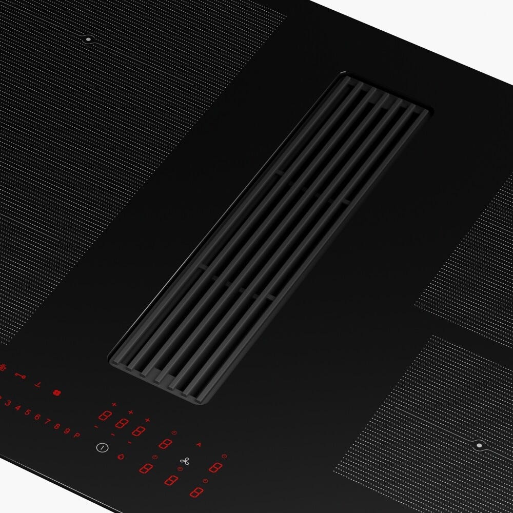 Franke FMA 8381R HI Maris 2-gether Minimal Black Piano cottura induzione cm. 83 con cappa integrata da 600 m³/h - cristallo nero