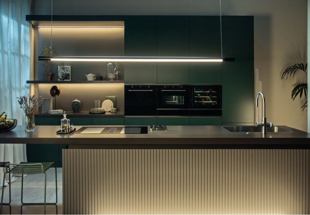 Franke FMY 8391 HI Mythos 2-gether Icon Steel Piano cottura induzione cm. 83 con cappa integrata da 600 m³/h - cristallo nero
