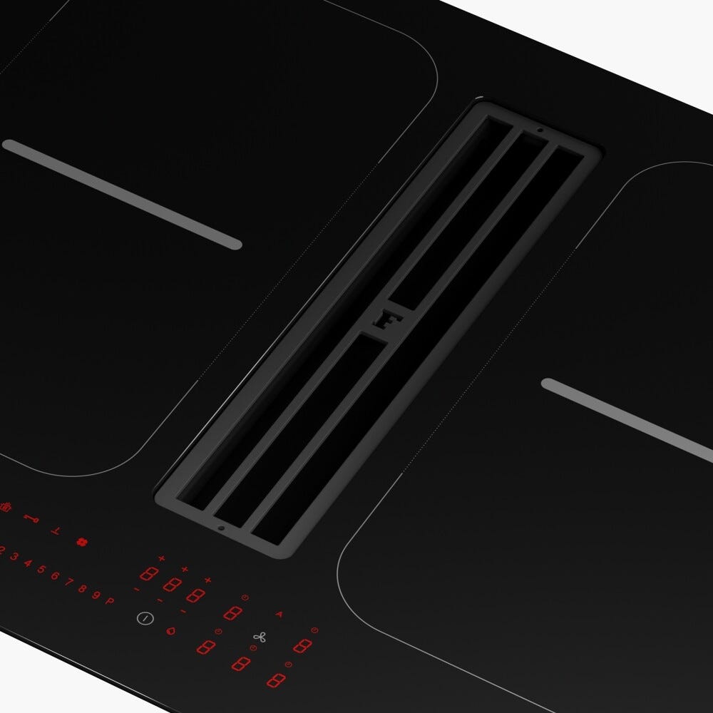 Franke FSM 7081 HI Smart 2Gether Black Lines Piano cottura induzione cm. 70 con cappa integrata da 630 m³/h - cristallo nero
