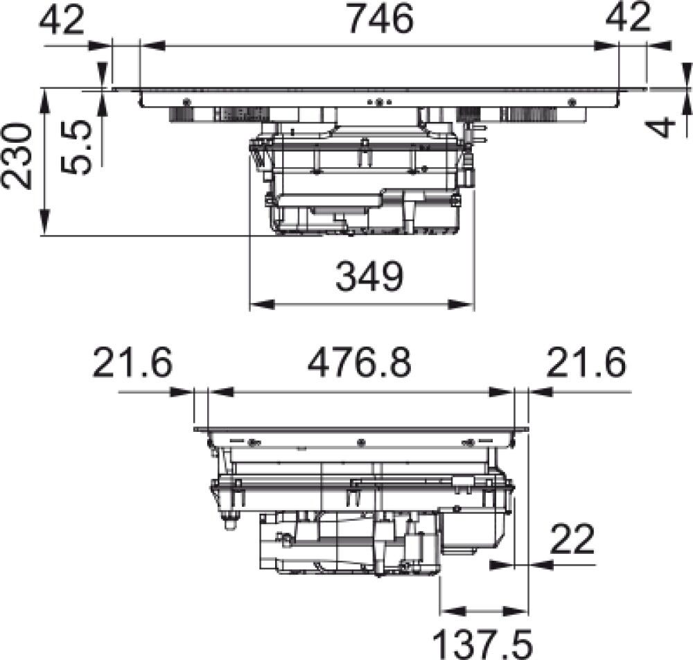 Faber GALILEO BOLD F830 Piano cottura induzione cm. 83 con cappa integrata da 630 m3/h + kit filtrante incluso - vetroceramica nero