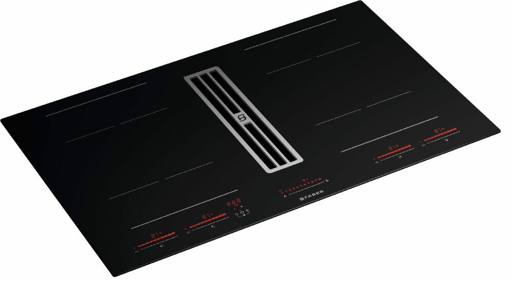 Faber GALILEO BOLD F830 Piano cottura induzione cm. 83 con cappa integrata da 630 m3/h + kit filtrante incluso - vetroceramica nero