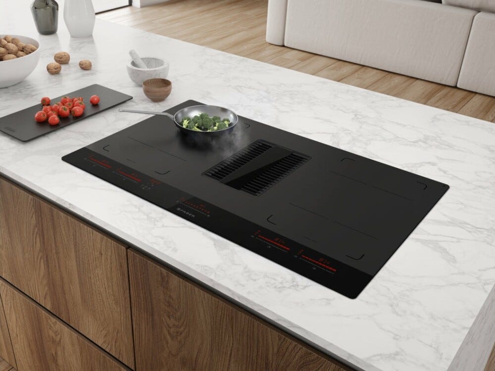 Faber GALILEO HE BK GLASS NG A83 Piano cottura induzione cm. 83 con cappa integrata da 510 m3/h - vetro nero