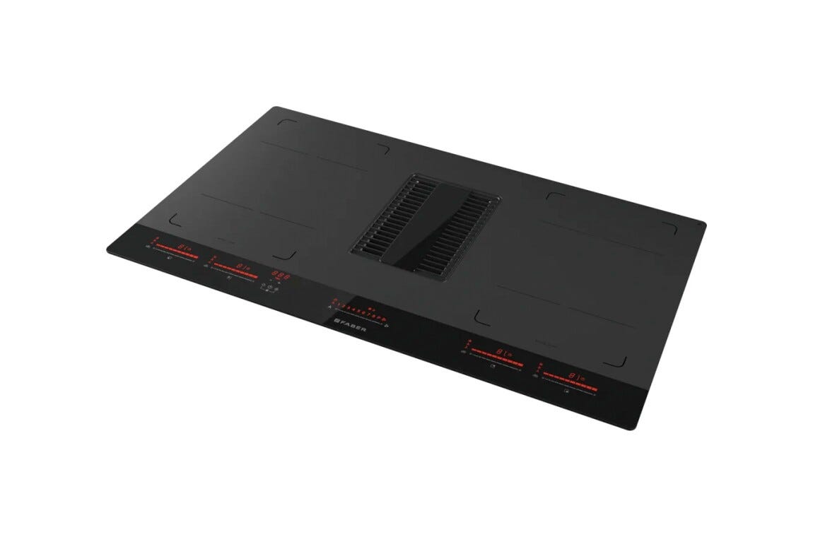 Faber GALILEO HE BK GLASS NG A83 Piano cottura induzione cm. 83 con cappa integrata da 510 m3/h - vetro nero