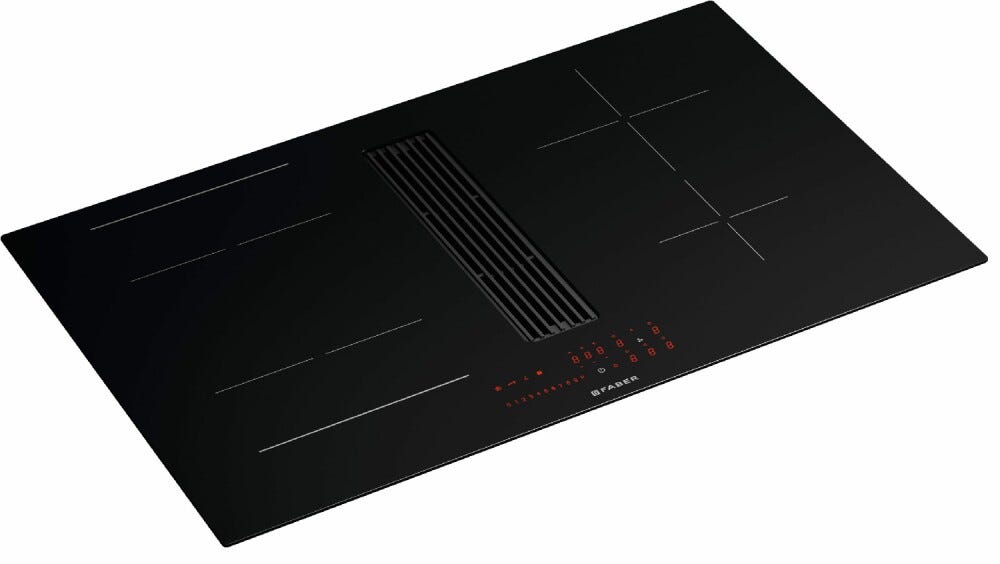 Faber GALILEO LINEAR F830 Piano cottura induzione cm. 83 con cappa integrata da 600 m3/h - versione filtrante - vetro nero