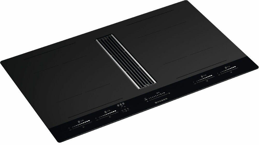 Faber GALILEO STRIPES F830 Piano cottura induzione cm. 83 con cappa integrata da 600 m3/h - versione filtrante - vetro nero