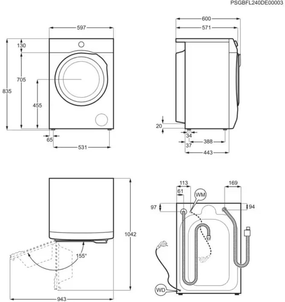 Electrolux EW7W285W 700 SteamCare Lavasciuga cm. 60 - lavaggio 8 kg - asciugatura 5 kg - bianco