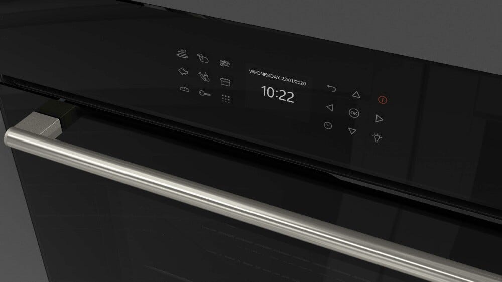 Fulgor FCPO 315 P TEM 2F BK Plano in grande Forno elettrico pirolitico cm. 75 - vetro nero