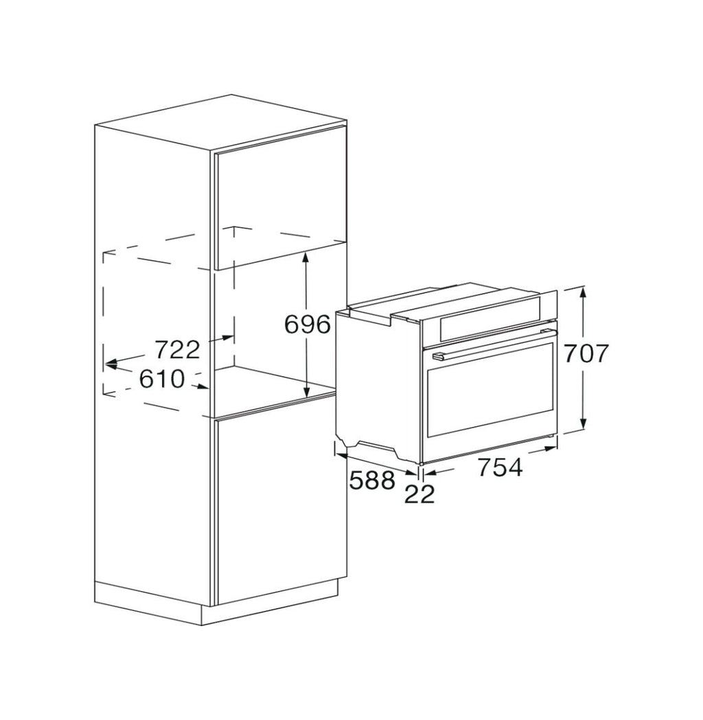 Fulgor FCPO 315 P TEM 2F BK Plano in grande Forno elettrico pirolitico cm. 75 - vetro nero