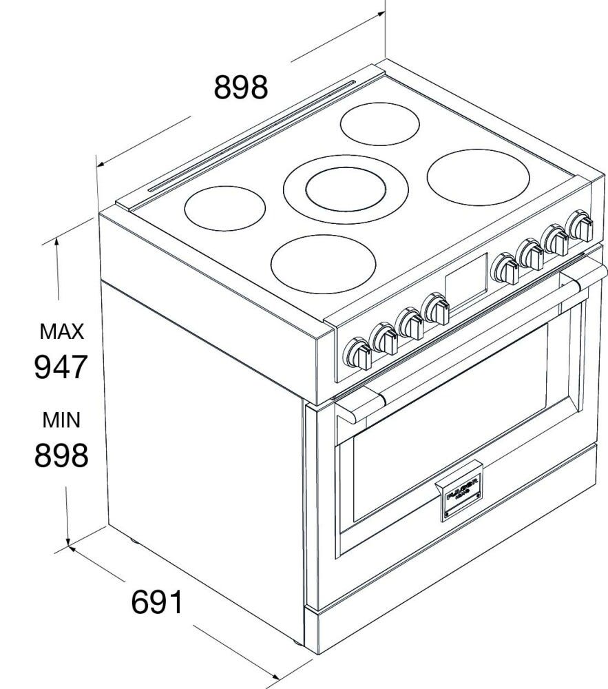Fulgor FSRC 9005 P MI MK 2F X Sofia Professional Cucina da accosto 90 x 90 - 5 zone cottura induzione + 1 forno pirolitico - inox