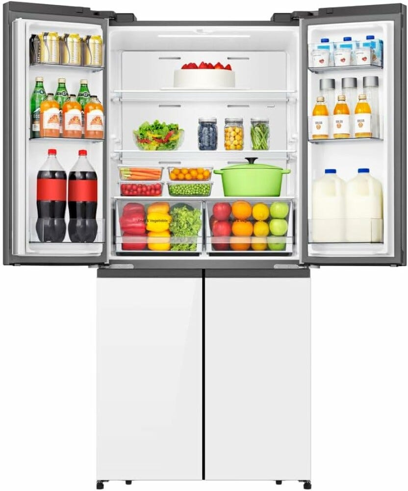 Hisense RQ5P470SETE Frigorifero con congelatore 4 porte - cm. 80 h. 179 - lt. 483 - vetro bianco