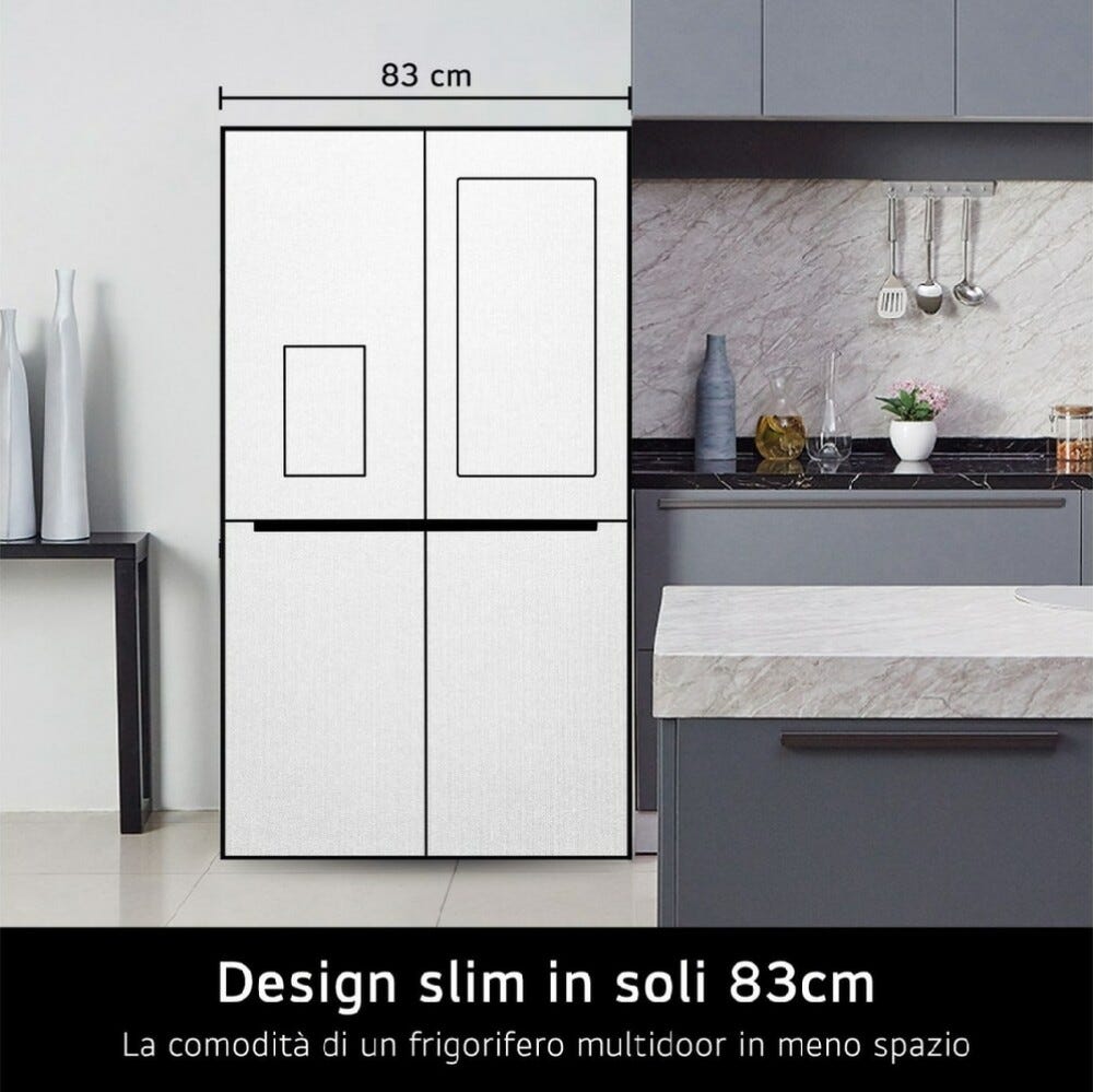 LG GMG860EPBE Frigorifero con congelatore 4 porte - cm. 84 h. 179 - lt. 508 - nero