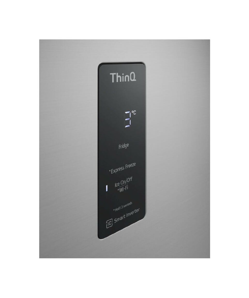 LG GTBV44PYBKD Frigorifero con congelatore a libera installazione - cm. 70 h. 185 - lt. 461 - argento