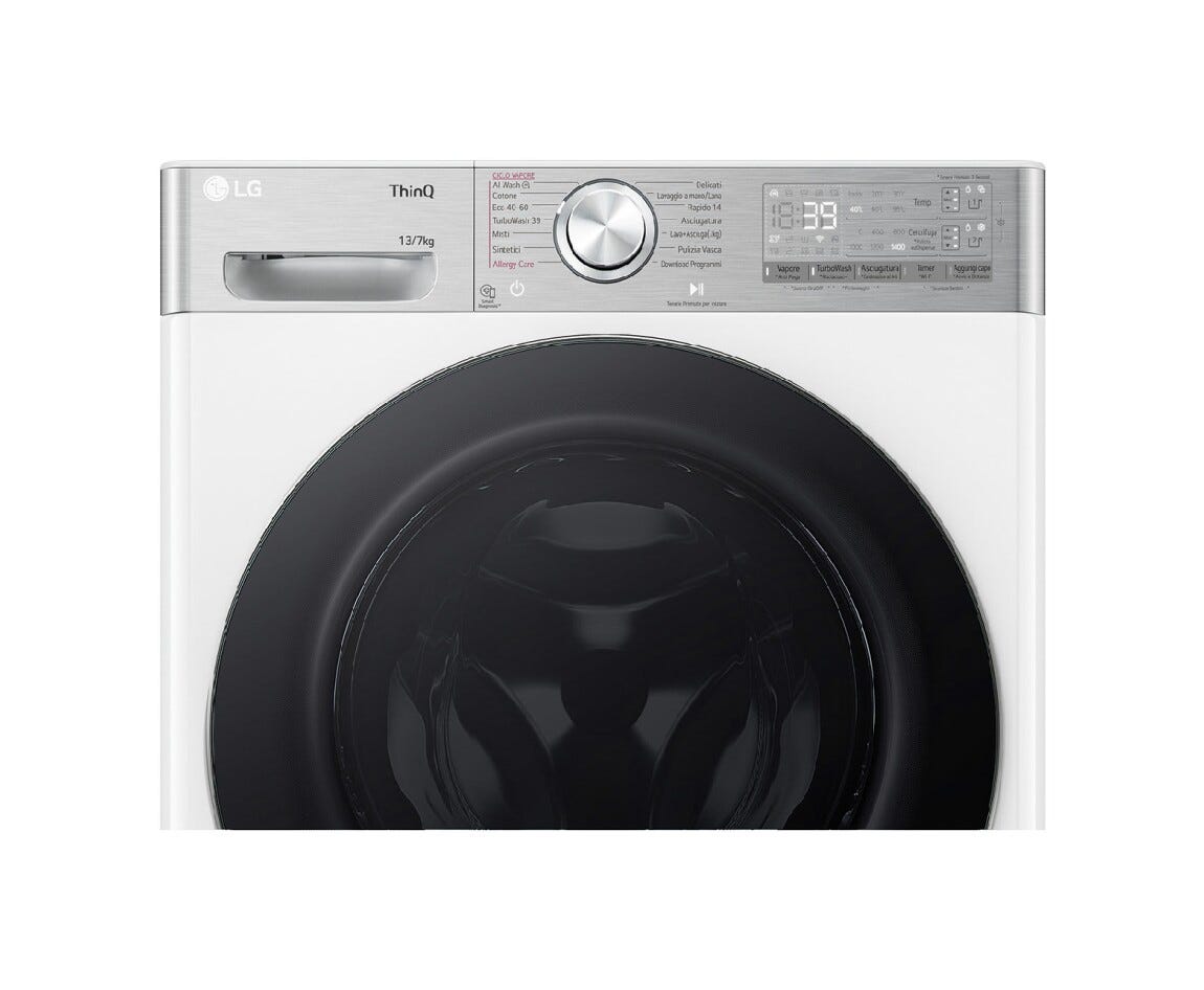 LG D4R9513TPWC Lavasciuga cm. 60 - lavaggio 13 kg - asciugatura 7 kg - bianco