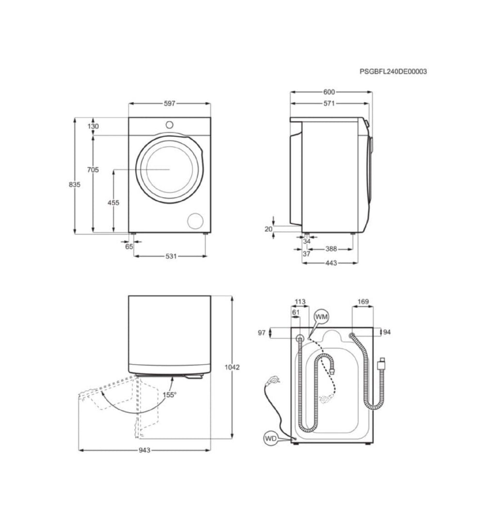 AEG LFR83844VE Serie 8000 PowerCare Lavatrice cm. 60 - capacità 8 kg - bianco