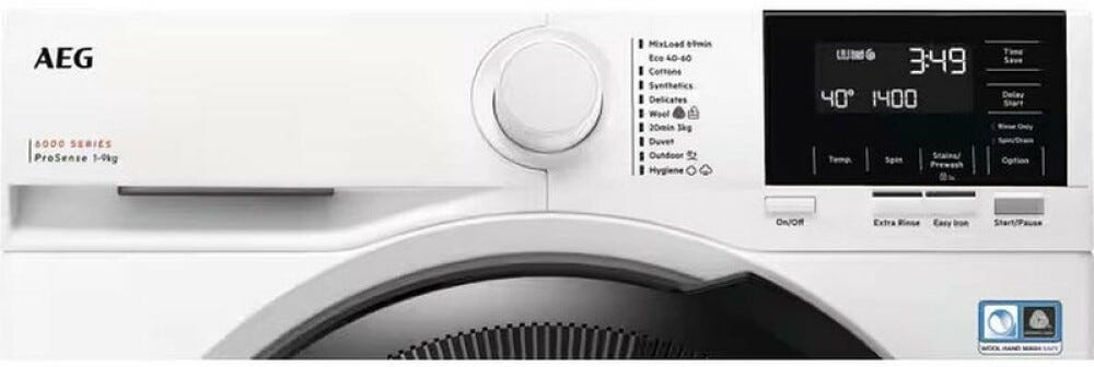 AEG LFR61944B Serie 6000 Prosense® Lavatrice cm. 60 - capacità 9 kg - bianco