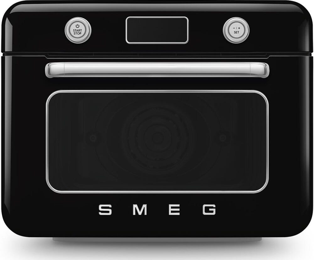 Smeg Selection COF01BLEU 50'S Style Forno combinato a vapore da appoggio cm. 50 - nero lucido