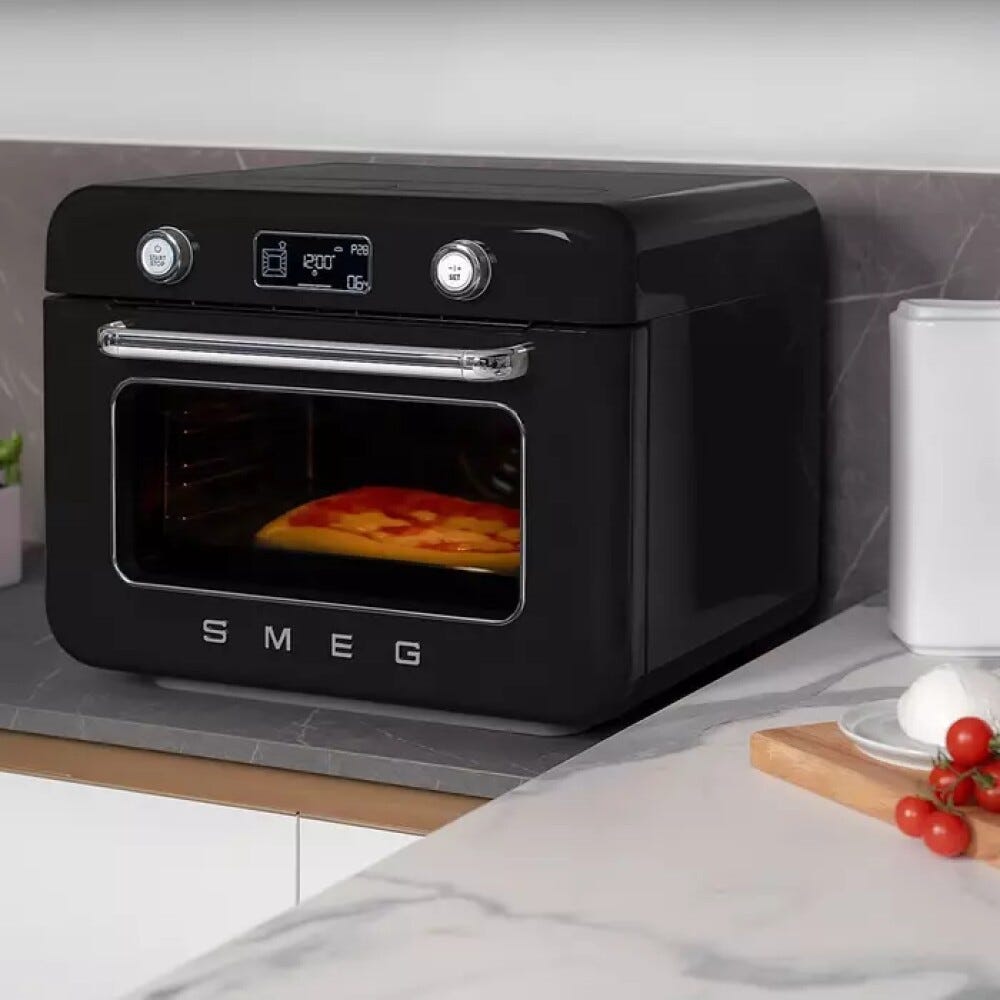 Smeg Selection COF01BLEU 50'S Style Forno combinato a vapore da appoggio cm. 50 - nero lucido