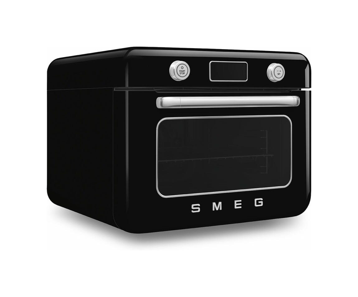 Smeg Selection COF01BLEU 50'S Style Forno combinato a vapore da appoggio cm. 50 - nero lucido