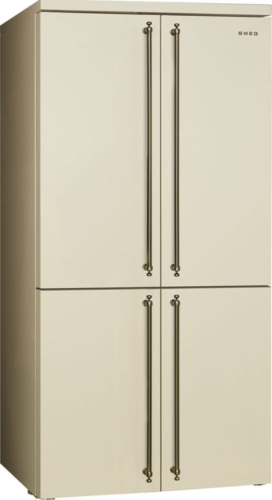 Smeg FQ60CPO6 Coloniale Frigorifero con congelatore 4 porte cm. 91 h. 188 - lt. 572 - panna - Maniglia non inclusa