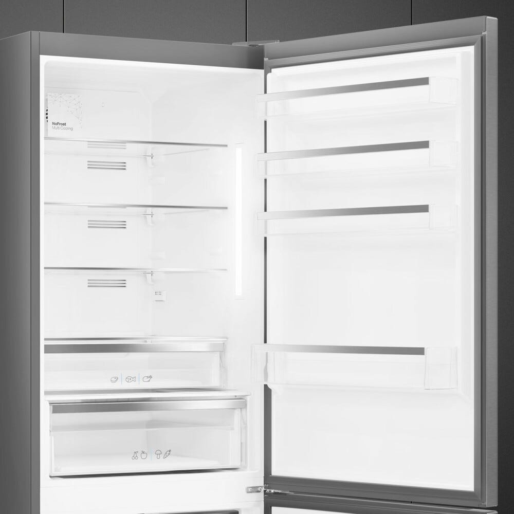 Smeg FC48XDNE Frigorifero con congelatore a libera installazione cm. 70 h. 192 - lt. 481 - Pet Inox Look