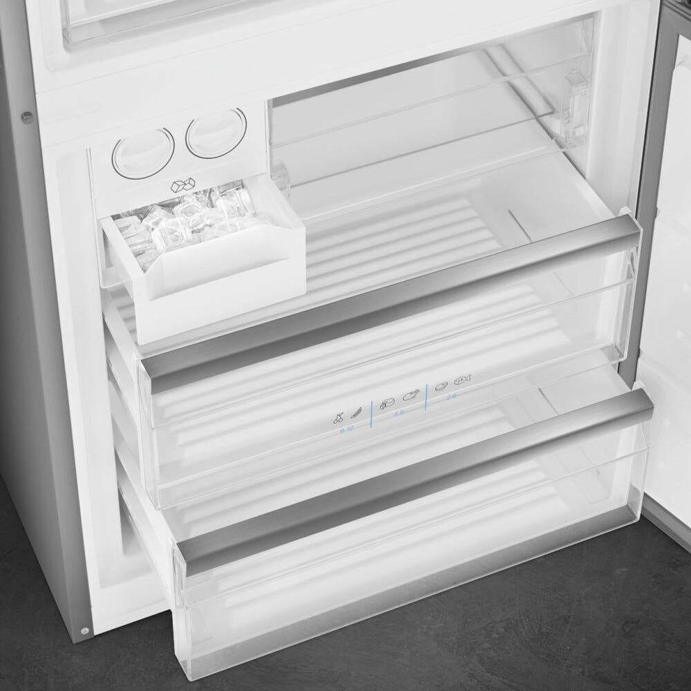 Smeg FC48XDNE Frigorifero con congelatore a libera installazione cm. 70 h. 192 - lt. 481 - Pet Inox Look