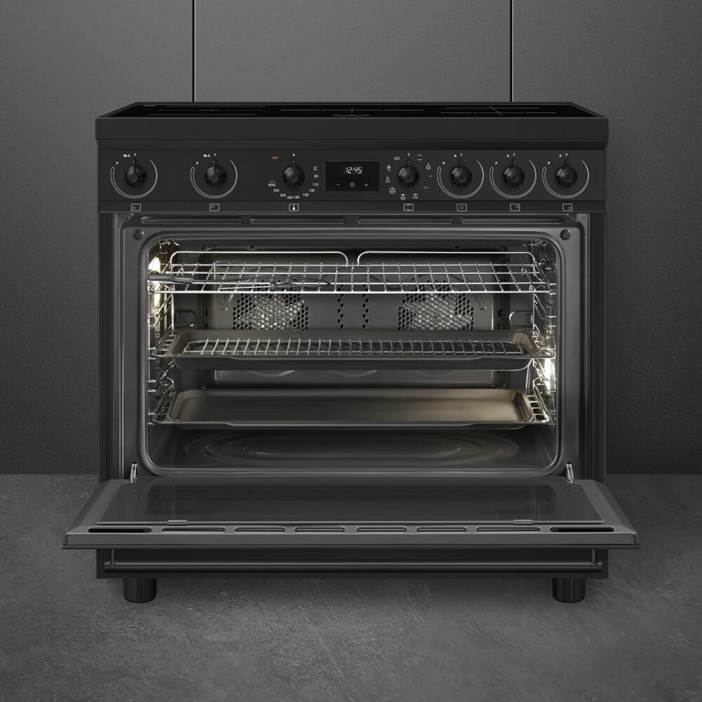 Smeg C9IMN2 Classica Cucina da accosto cm. 90x60 - 5 zone induzione + 1 forno elettrico - nero