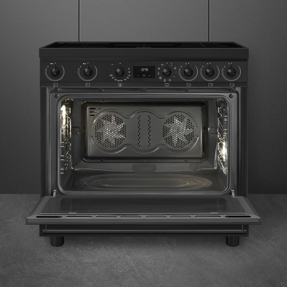 Smeg C9IMN2 Classica Cucina da accosto cm. 90x60 - 5 zone induzione + 1 forno elettrico - nero