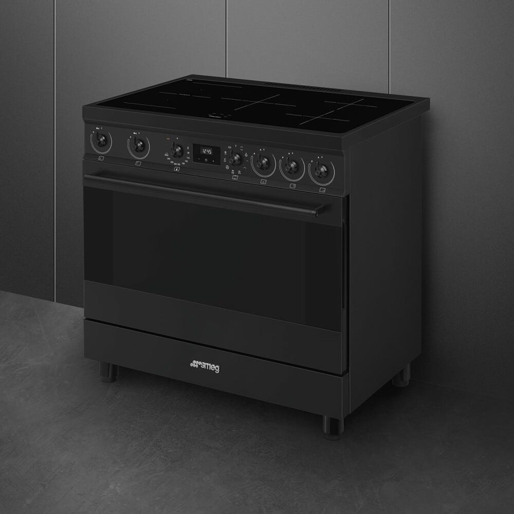 Smeg C9IMN2 Classica Cucina da accosto cm. 90x60 - 5 zone induzione + 1 forno elettrico - nero