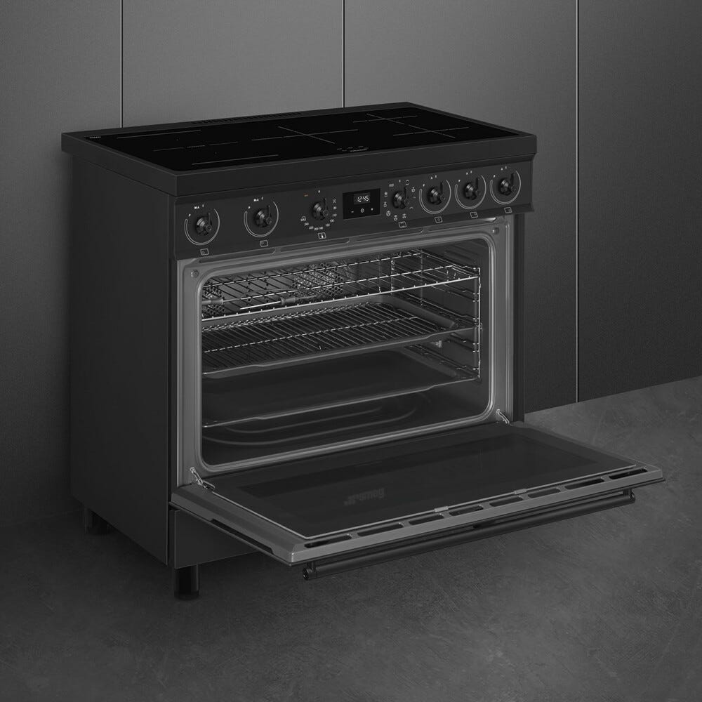 Smeg C9IMN2 Classica Cucina da accosto cm. 90x60 - 5 zone induzione + 1 forno elettrico - nero