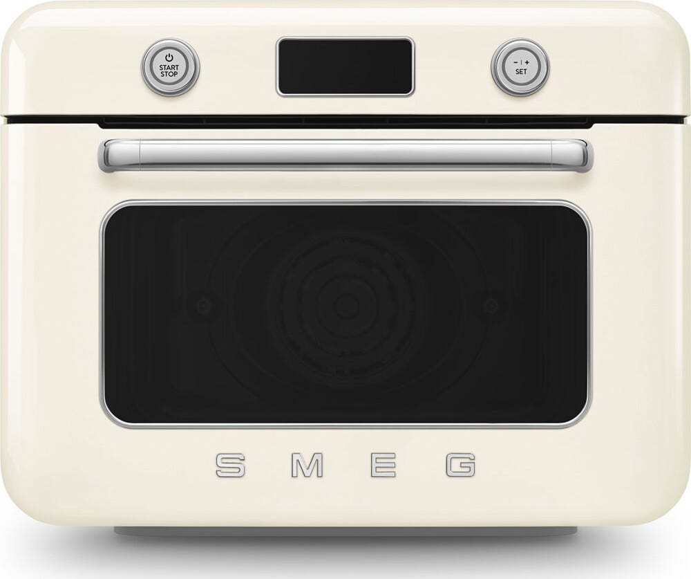 Smeg Selection COF01CREU 50'S Style Forno combinato a vapore da appoggio cm. 50 - panna lucido