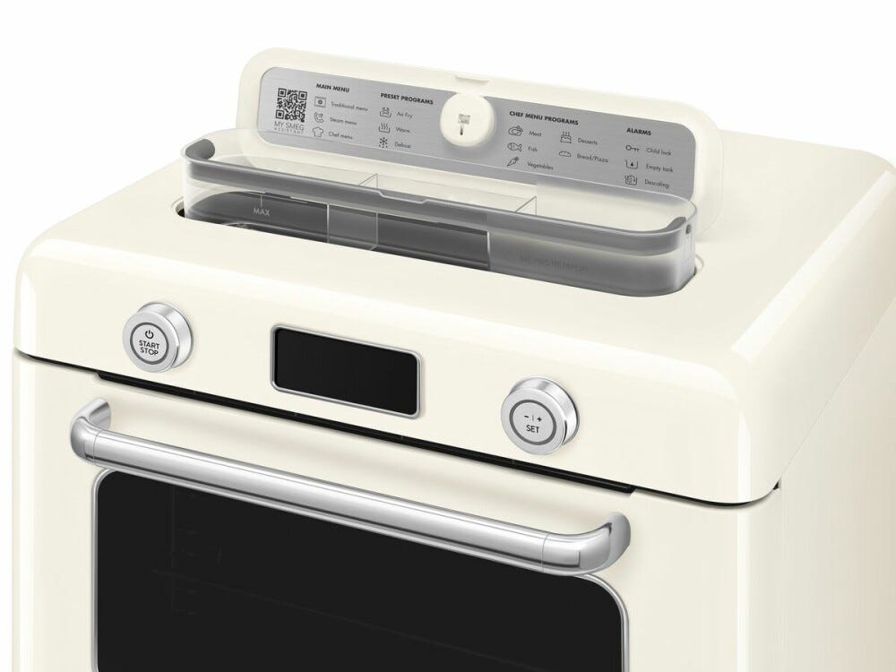 Smeg Selection COF01CREU 50'S Style Forno combinato a vapore da appoggio cm. 50 - panna lucido