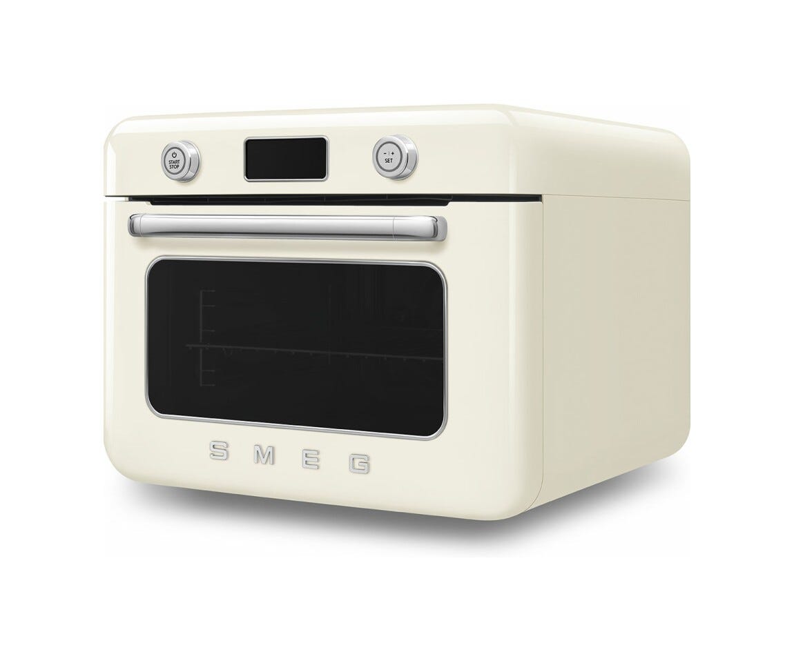 Smeg Selection COF01CREU 50'S Style Forno combinato a vapore da appoggio cm. 50 - panna lucido